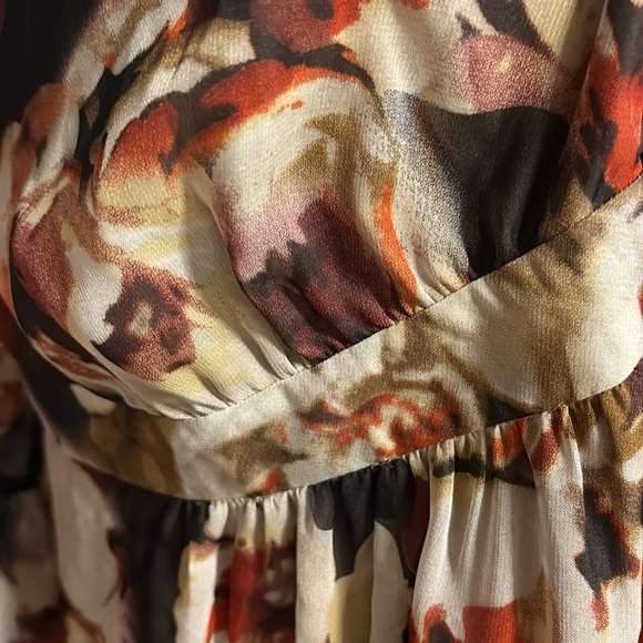 Boston proper women’s babydoll floral tunic blouse lace up V neck empire waist L - Picture 6 of 15